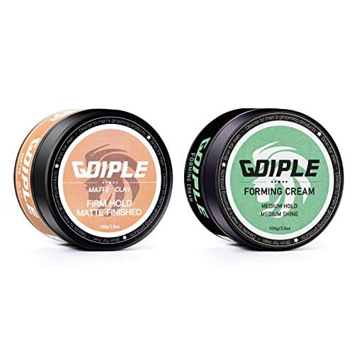 2 Packs Hair Forming Cream Hair Styling Clay for Men Strong Hold - Matte Finish Water Based Matte Texture Pomade, Ideal for All Men’s Hair Types (3.5oz+3.5oz)