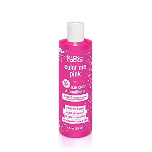 Rock The Locks Hair Color & Conditioner (All in One Bottle) Hot Pink Color Argan Oil to Promote Shine and Strength