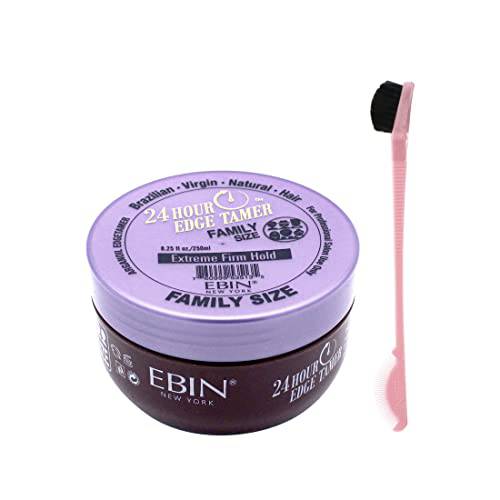 EBIN NEW YORK 24 Hour Edge Tamer Kit (8.25oz/ 250ml, Extreme Hard) No Flaking, No White Residue, Shine and Smooth texture with edge styling