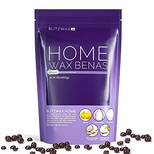 BLITZWAX Hard Wax Beads for Hair Removal 1lb Flexible Formula Chocolate Wax Beans for Full Body, Face, Bikini, Legs, Underarm, Back Large Refill Body Wax for Women Men At Home Waxing