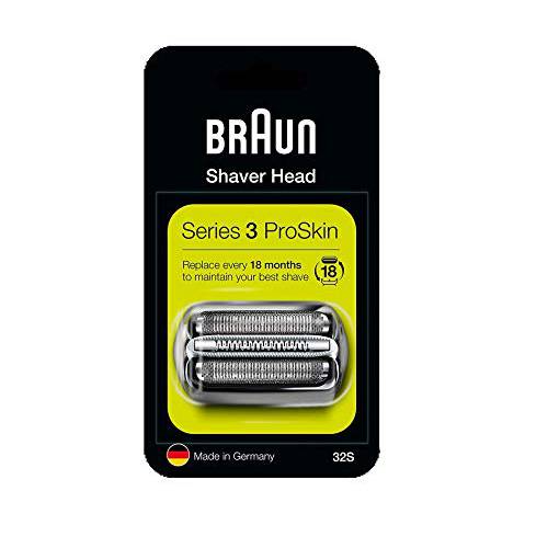BRAUN 32S Series 3 Shaver Foil and Cutter Head Replacement Cassette, 2 Count