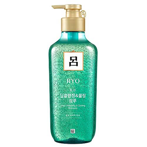Ryo Scalp Deep Cleansing & Cooling Shampoo 550ml (18.6oz) Excess sebum care, Shampoo for smelly scalp, Fermented mint and other natural ingredients, Anti- Dandruff treatment