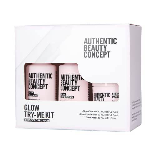 Authentic Beauty Concept Glow Try-Me Kit | Color Treated Hair | Preserves Color & Shine| Vegan & Cruelty-free | Silicone-free
