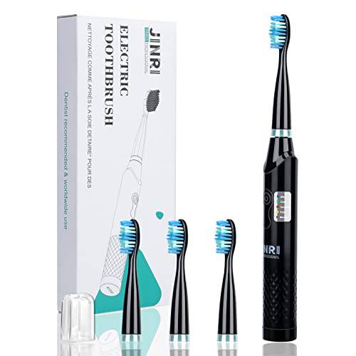 Sonic Electric Toothbrush for Adults - 3 Year Battery Life, 42000 Deep Cleaning Battery Power Electric Toothbrush with 5 Modes, 3 Brush Heads, 2 Minutes Smart Timer Electric Power Toothbrushes(Black)