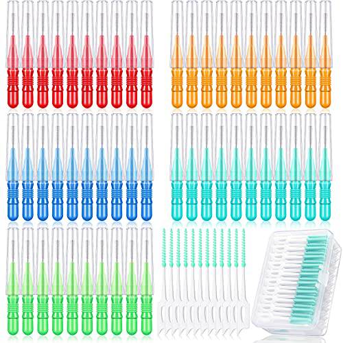 350 Pieces Interdental Brush Tooth Floss Tooth Cleaning Tool Toothpick Dental Tooth Flossing Head Oral Dental Flosser Teeth Soft Dental Picks Refill Dental Flosser Toothpick Cleaners (Mixed Color)