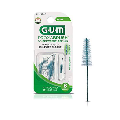 GUM - 10070942064122 Proxabrush Go-Betweens Interdental Brush Refills, Tight, 8 Count (Pack of 6)