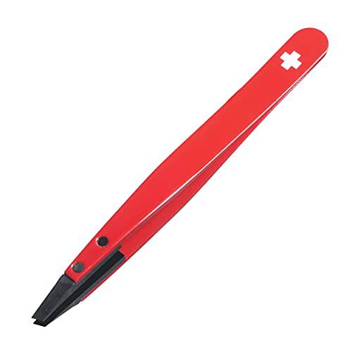 Rubis Classic Techno Swiss Cross Tweezers, Epoxy Coated Stainless Steel for Precise Eyebrows and Hair Removal 1KS101