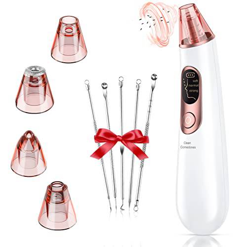 Blackhead Remover Pore Vacuum - LED Screen & USB Rechargeable Facial Pore Cleaner, Comedone Extractor Tool,Acne Extractor Tool with 3 Suction Power,4 Probes Black Head Extractions Tool for Women & Men