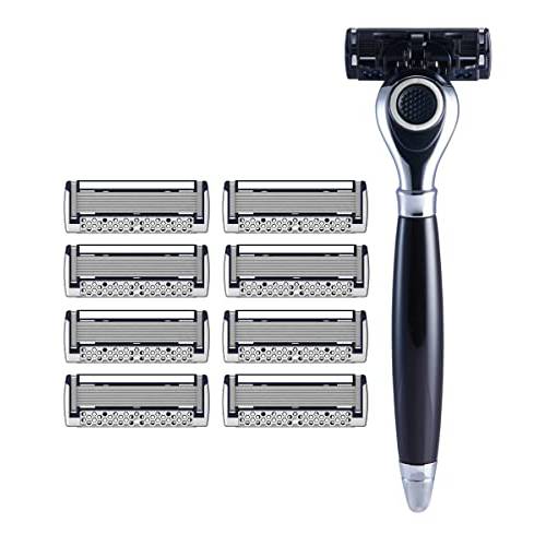 DORCO Pace Classic - Seven Blade Razor System with Pivoting Head and Premium Handle- 9 Pack (1 Handle + 9 Cartridges)