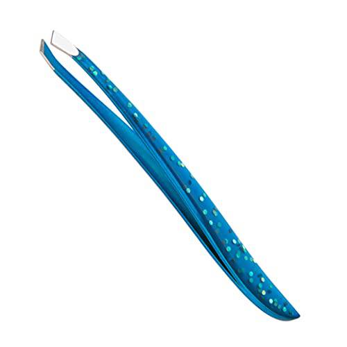 TRIM Azure Collection Slant Tip Tweezer – Precision-Ground Tips Grasp Even The Finest Hairs – Angled to Align with The Brow’s Natural Arch – Calibrated Tension for More Control – Stainless Steel