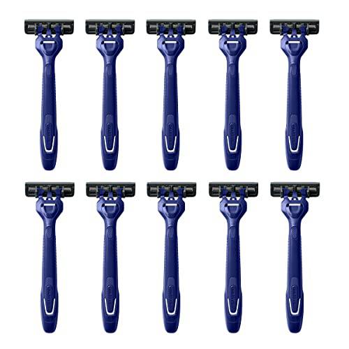 Harry’s Men’s Disposable Razors, 3-Blade Razors with Lubricating Strip and Pivoting Head, 10 count