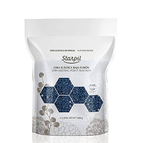 Starpil Wax 1000g / 2.2 lb Bag Blue Hard Wax Beads for Hair Removal, Stripless Wax Beans Refill for Wax Pot Warmer Professional, Low Temperature Film Hair Removal Wax Pearls.