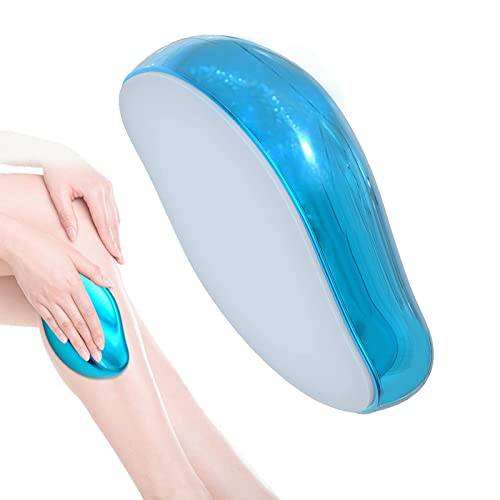 Crystal Hair Eraser for Women and Men, TIGARI Crystal Hair Remover, Painless Magic Crystal Hair Remover, Quick and Easy Exfoliation Soft Smooth Silky Skin Hair Remover Stone for Arms Legs Back(Blue)