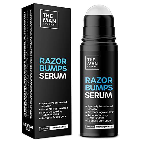 Vanibiss The Man Razor Bumps Serum-Ingrown Hair Treatment for Men-Razor Bump Solution for Body-After Shave & Waxing-Skin Lightener, Dark Spot Corrector Roll-On (3.5fl.oz)