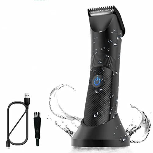 FENGCHUNS Body Hair Trimmer,Electric Groin Trimmer for Men,Ball Shaver Trimmer with LED Indicator,Male Pubic Hair Trimmer, Waterproof Wet/Dry Trimmer Women Hair Clipper Safety Body Grooming Kit