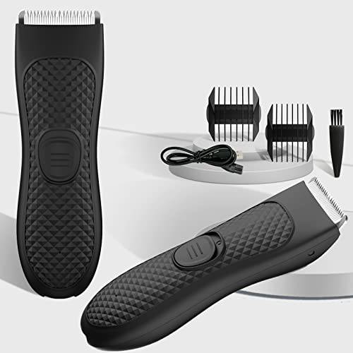 SKERTS Groin Body Hair Trimmer for Men,Below-The-Belt Shaver Trimmer Replaceable Ceramic Blade, IPX7 Waterproof Wet/Dry Pubic Hair Trimmer,USB Charging Ball Trimmer for Chest,90 Minute Battery Life