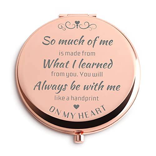 Dyukonirty Teacher Gifts for Women from Student Rose Gold Compact Mirror Teachers Day Gifts Thanksgiving Gifts Birthday Gifts Wedding Gifts Graduation Gifts Unique Travel Mirror Gifts