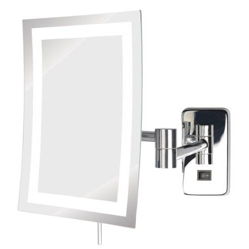 Jerdon Rectangular 6.5-Inch x 9-Inch Wall Mount Mirror - Makeup Mirror with 5X Magnification and 15.5-Inch Wall Extension - Chrome Finish - Model JRT710CL
