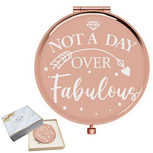 Gifts for Women - Best Friend Birthday Gifts for Her - Unique Gifts for Women, Friends Female, Mom, Sister, Bestie, Coworker - Not a Day Over Fabulous Compact Mirror - Cute Birthday Present for Women