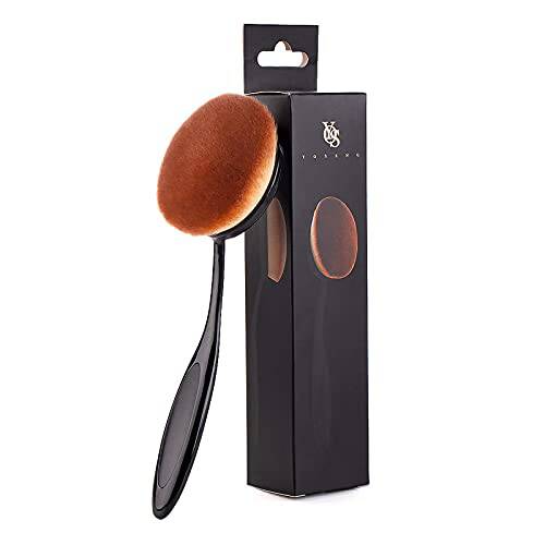 Yoseng Oval Foundation Brush Large Toothbrush makeup brushes Fast Flawless Application Liquid Cream Powder Foundation Sunscreen（All Black）