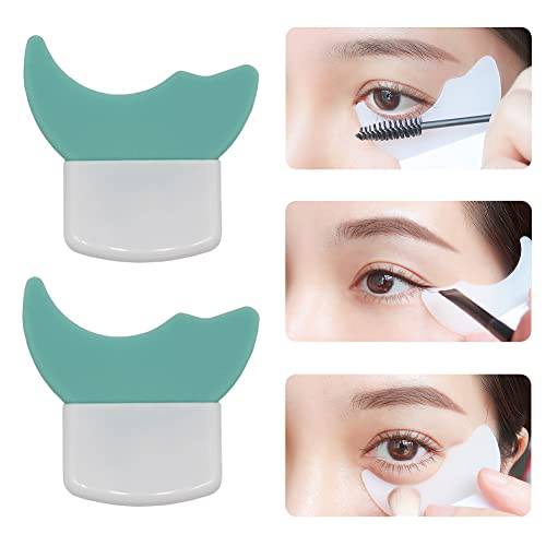 LORMAY 2 Pcs Mascara and Eyeshadow Guard Shields, Auxiliary Tool Pads for Eyelash, Cat Eyes and Aegyo Sal Makeup (Mint Green)