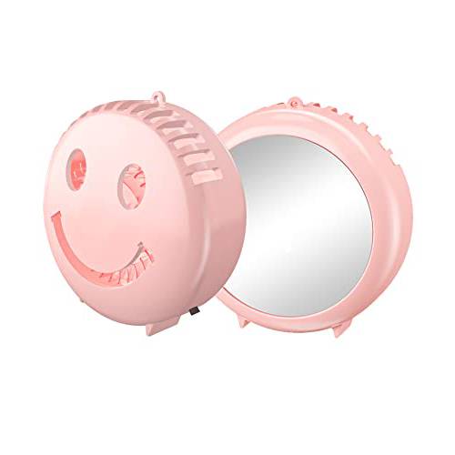 TYZU Eyelash Fan, USB & Handheld Mini Lash Fan, Portable Makeup Fan with 3 speeds, Electric Eyelash Dryer with Mirror and Night Light, Perfect for Eyelash / Eyelash Extensions (Pink)