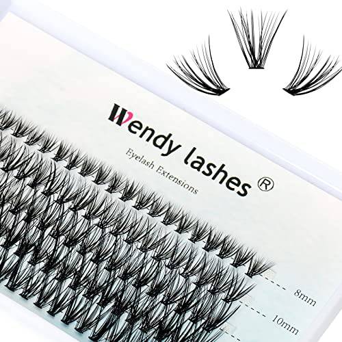 Individual Cluster Lashes 30 Roots Natural Eyelash Clusters D Curl 0.07mm Thickness Natural Look Black Soft Eyelashes 8-16mm Mixed Mink DIY Individual Eyelashes Grafting Fake False Eyelashes Lashes Extension Handmade by WENDY LASHES(Cluster Lashes-30D-0.07D,8-16mm Mixed Tray)