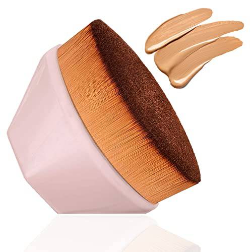 Vodoco Foundation Makeup Brush Flat Kabuki Foundation Brush Liquid Powder Foundation Brush For Blending Liquid, Cream Or Flawless Powder Makeup Brushes With Protective Case (Pink)