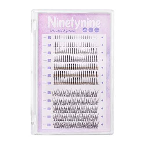 Ninetynine 240pcs Mixed Pack C Curl False Eyelash Extension Individual Lashes Lower Bottom Lash (5-6mm) Fairy Style A Shape (10-12mm) Fish Tail (9-11mm) Natural Clusters, 240 Count (Pack of 1)