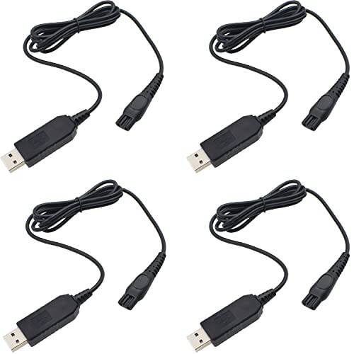 BOEEA 4Pcs Replacement USB Charger Cord Compatible with Norelco Electric Shaver