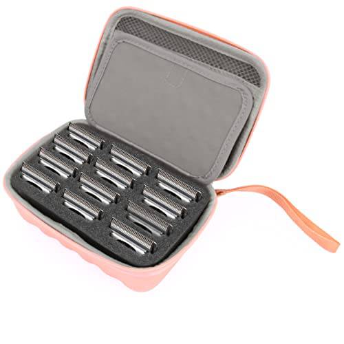CASEMATIX Rose Gold Clipper Blade Holder for 12 Blades - Protective Clipper Blade Storage Case with Barber Blade Holder Foam and Hard Shell Impact-Resistant Outer, Case Only