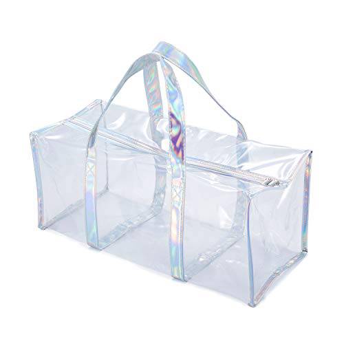 Clear PVC Travel Makeup Toiletry Storage Bag Large Capacity Plastic Tote Bag Cosmetic Clothes Organizer Bag for Men and Women