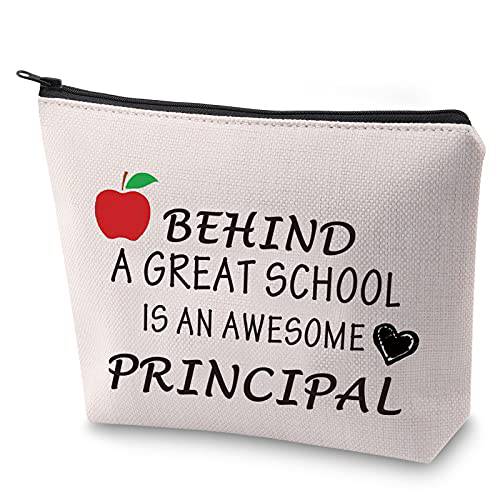 ZJXHPO Principal Gift Assistamt Principal Gift Behind a Great School is an Awesome Principal Makeup Bag End of Years Gift (PRINCIPAL)