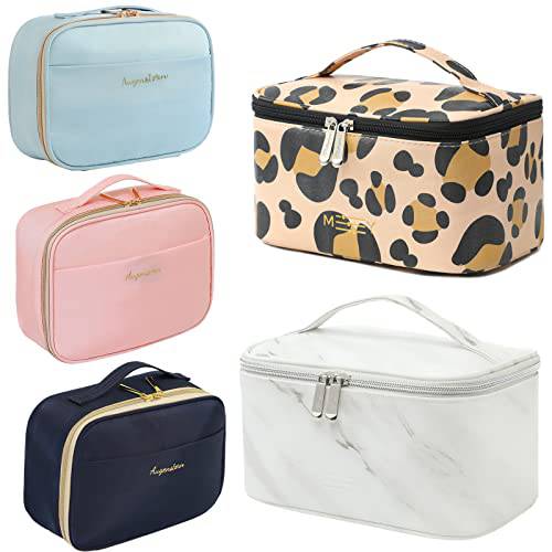 Small Makeup Bag Blind Box 1 of 5 Random Color Travel Cosmetic Bags (Blue/Pink/Navy Blue/White Marble/Print Leopard)
