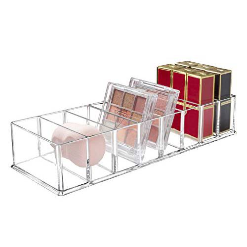 Seitop Detachable Makeup Organizer, 8 Compartments Acrylic Cosmetic Storage Jewelry Display Boxes, Clear Drawer Organizers Case for Dresser Vanity Bathroom Kitchen