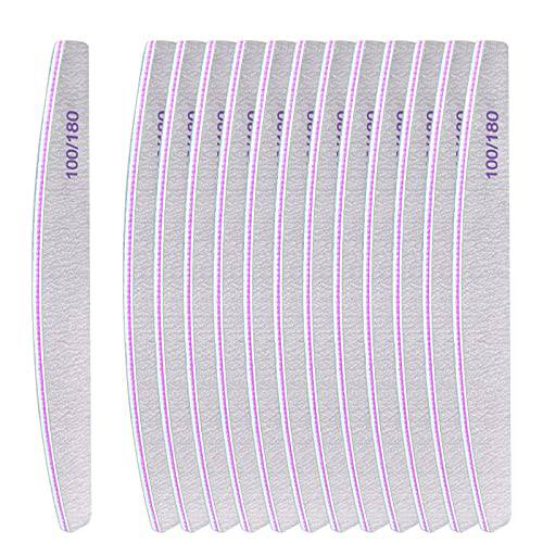 Hanyousheng 13 Pieces 100/180 Grits Nail Files and Buffers,Reusable Nail File,Double Sided Emery Boards Manicure Tool for Acrylic Nails