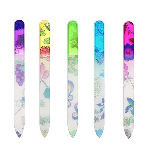 6 Pack Glass Nail File With Case, Crystal Fingernail Files Set, Double Sided Finger Nail Files, Professional Manicure Nail Care, Christmas Thanksgiving Stocking Stuffers Gifts for Women