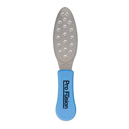 ForPro Pro Fusion Stainless Steel Pedi File - Coarse, Double-Sided Professional Quality - Blue Handle Pedicure File for Heels and Feet - 8.25” L