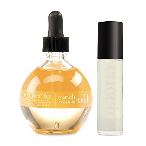 Cuccio Naturale Cuticle Revitalizing Oil Set - Provides Intense Hydration - Replenishes And Strengthens Nails - Promotes Healthier Skin - Easy To Use Rollerball - Vanilla Bean And Sugar - 2 Pc