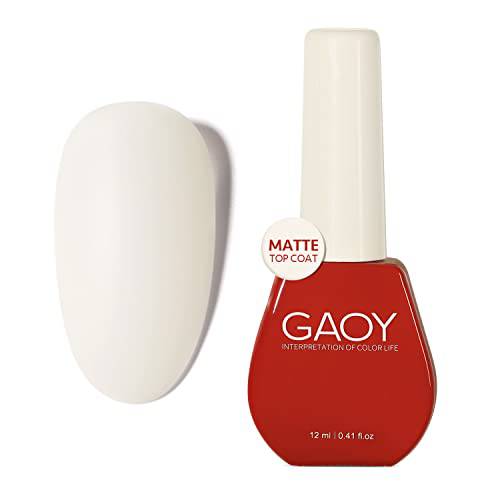 GAOY 12ml Gel Matte Top Coat No Wipe Gel Nail Polish Matte Top Coat for Velvet Matte Finish and Long-Lasting Gel Manicure