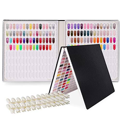 NMKL38 240 Colors Nail Display Book Nail Gel Polish Display Chart with 240 Tips Practice Design Card