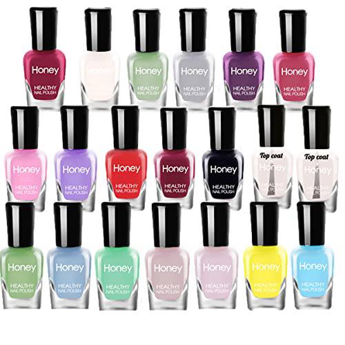 Tophany Non Toxic Nail Polish Set, Easy Peel Off and Fast Dry Nail Polish Set for Pack, Eco Friendly and Organic Water Based Nail Polish for Women,Teens(20 Bottles)
