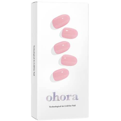 ohora Semi Cured Gel Nail Strips (N Cream Pink) - Works with Any Nail Lamps, Salon-Quality, Long Lasting, Easy to Apply & Remove - Includes 2 Prep Pads, Nail File & Wooden Stick - Pink