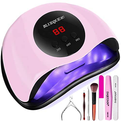 BIGBEAR UV Light for Nails, UV LED Nail Lamp for Gel Polish, Fast Nail Dryer with Automatic Sensor, Timer Setting, Portable Handle and Phone Stand, LED Nail Light for Fingernail and Toenail