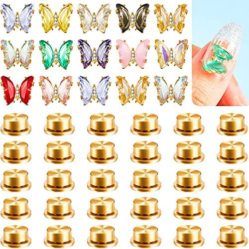 15 Pieces Spinning Nail Charms Cute Butterfly Nail Charms Metal 3D Nail Charms 30 Pieces Rotating Nail Charms Alloy Art 3D Nail Charms for Women Girls DIY Nail Decorations Supplies