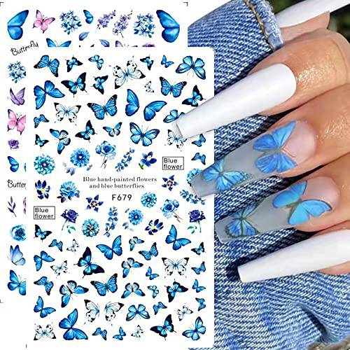 Daisy Nail Art Sticker Decals 12 Sheets 3D Self-Adhesive Nail Art Supplies Multicolor Daisy Flower Grass Nail Art Decoration for Exquisite Women and Girls DIY Acrylic Nail Art