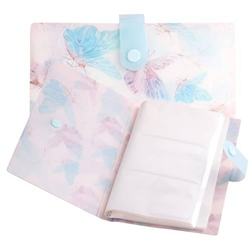 120 Slots Nail Art Sticker Storage Book Water Nail Decals Organizer Photo Album Butterfly Cover Nail Sticker Binder Stencils Collecting Card Case for Water Sliders Nail Art Display Showing Manicure Accessories