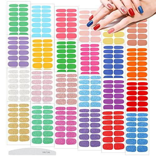 336 Pieces 24 Sheets Thanksgiving Full Nail Stickers Fall Nail Wraps Self Adhesive Nail Decal Polish Strips Manicure Kits with Nail File for Women Girls Nail Decor(Bright Color,Bright Style)