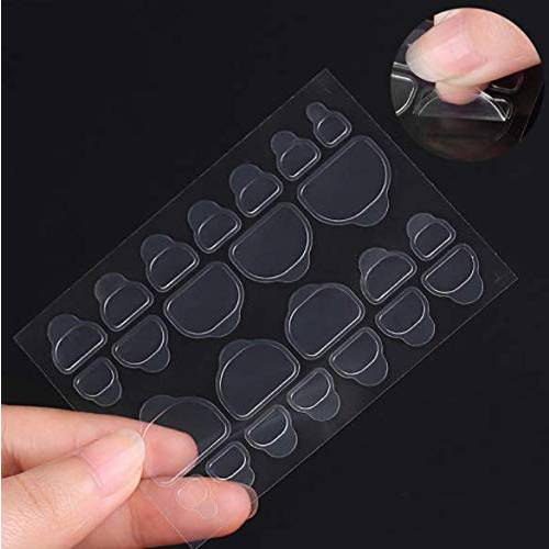 DNHCLL 240PCS (10 Sheets) Environmental Protection Transparent and Invisible Nail Sticker Waterproof Nail Sticker Jelly Double-Sided Adhesive Toenail Sticker
