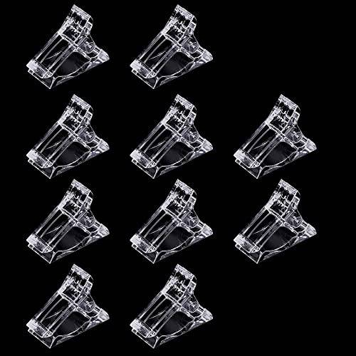 VNC 10Pcs Nail Tips Clip for Quick Building Polygel nail forms Nail clips for polygel Finger Nail Extension UV LED Builder Clamps Manicure Nail Art Tool